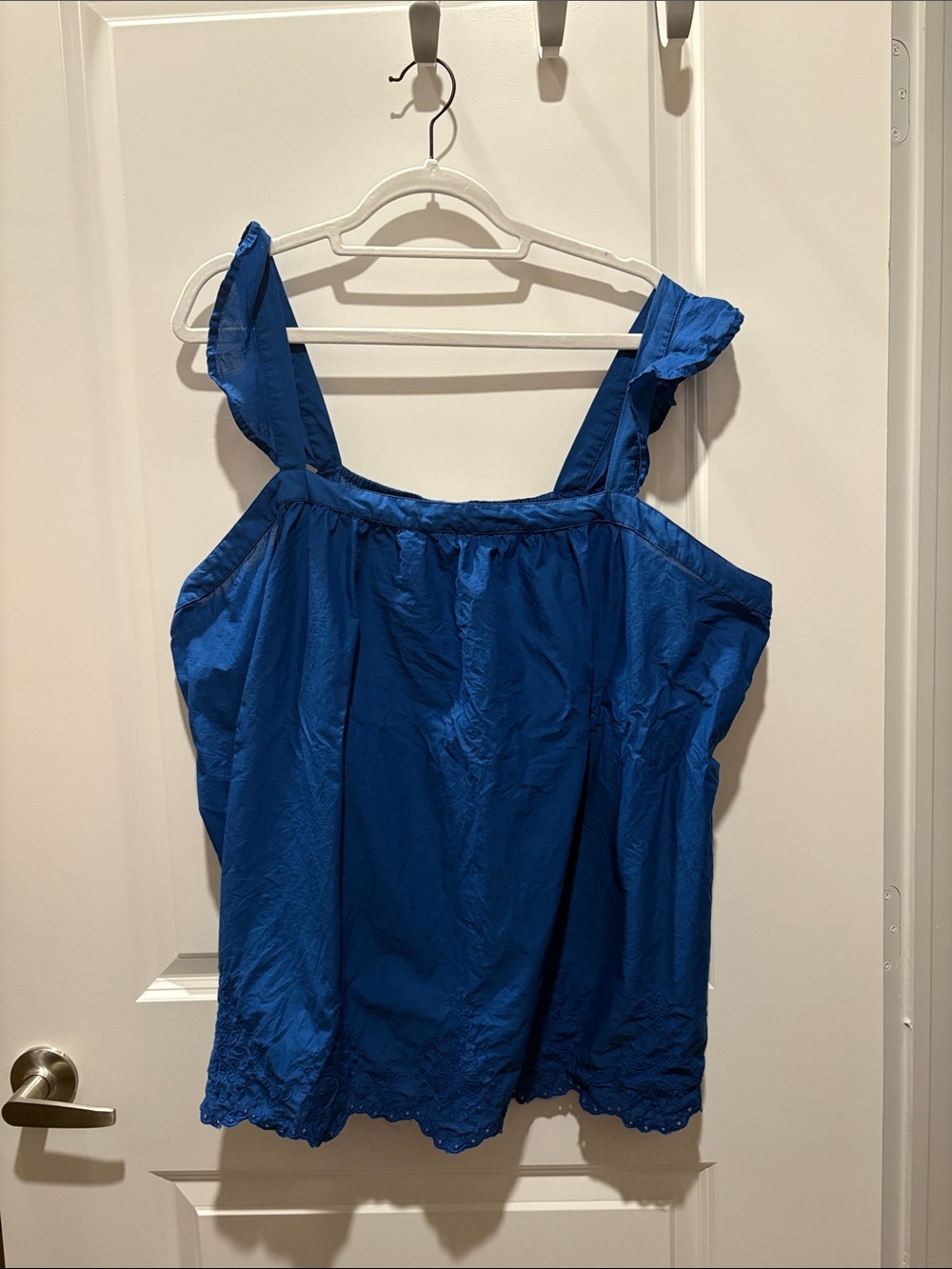 Lane Bryant Royal Blue Ruffle Strap Tank Top